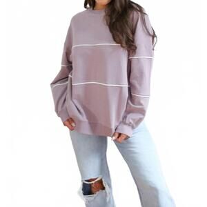 NEW MOVEMAMA relaxed fit invisible zipper breastfeeding sweatshirt with piping i